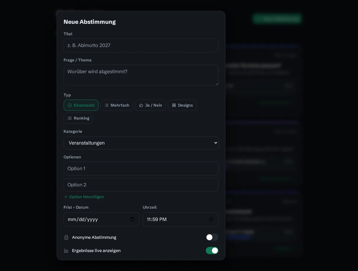 Neue Abstimmung