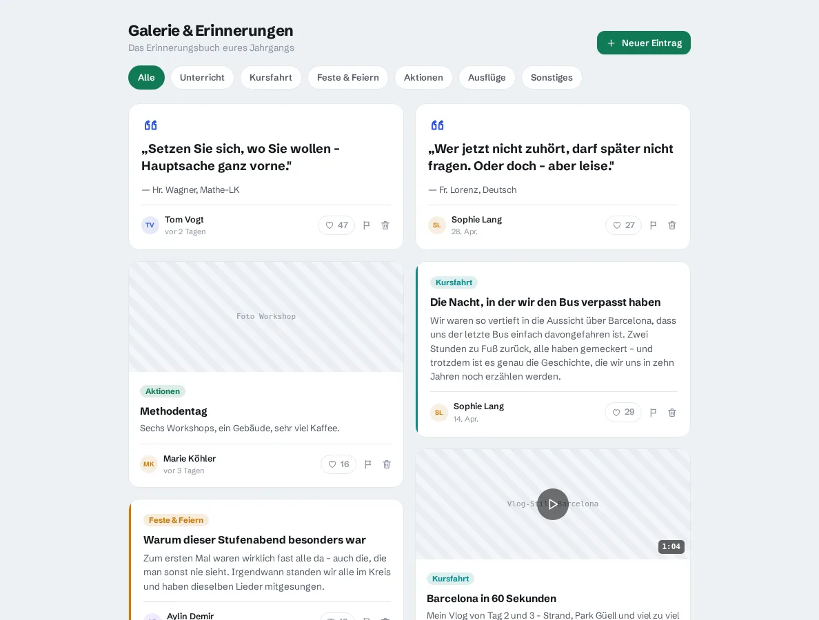 Galerie mit Zitaten, Fotos und Texten