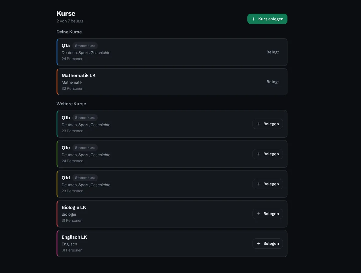 Kursliste