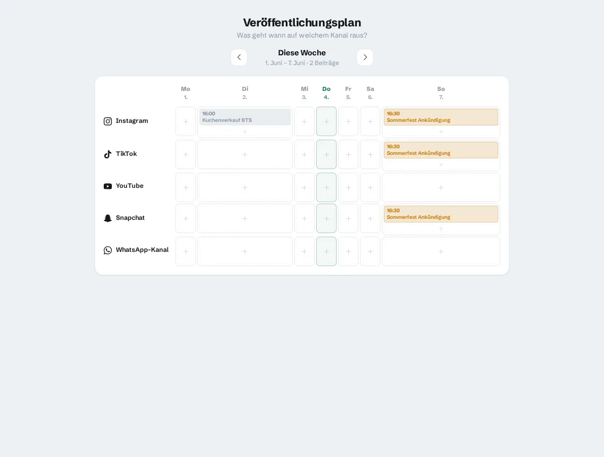 Veröffentlichungsplan